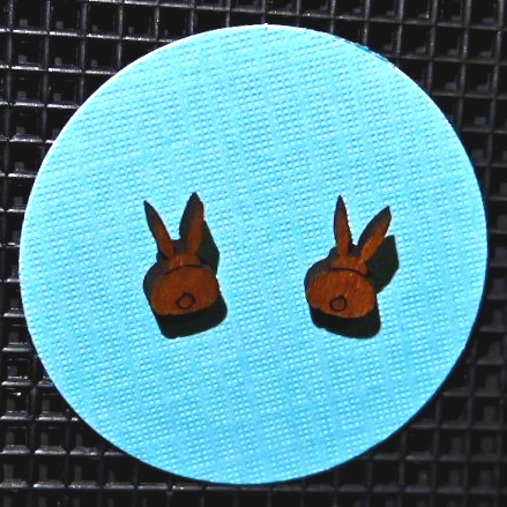 Bunny Wooden Earrings